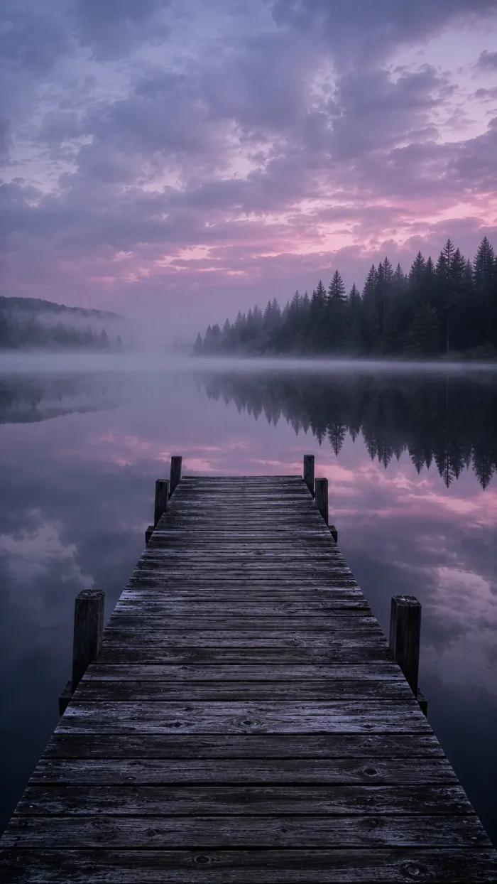Empty dock lake wallpaper preview