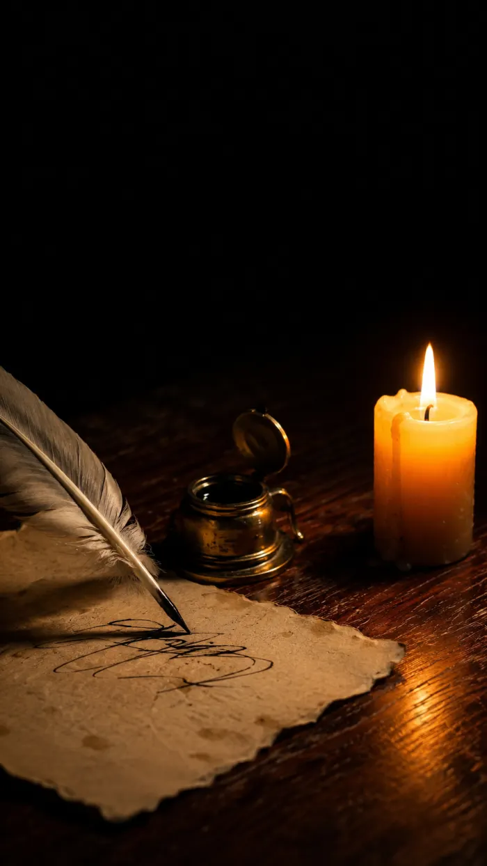 Quill and candle wallpaper preview